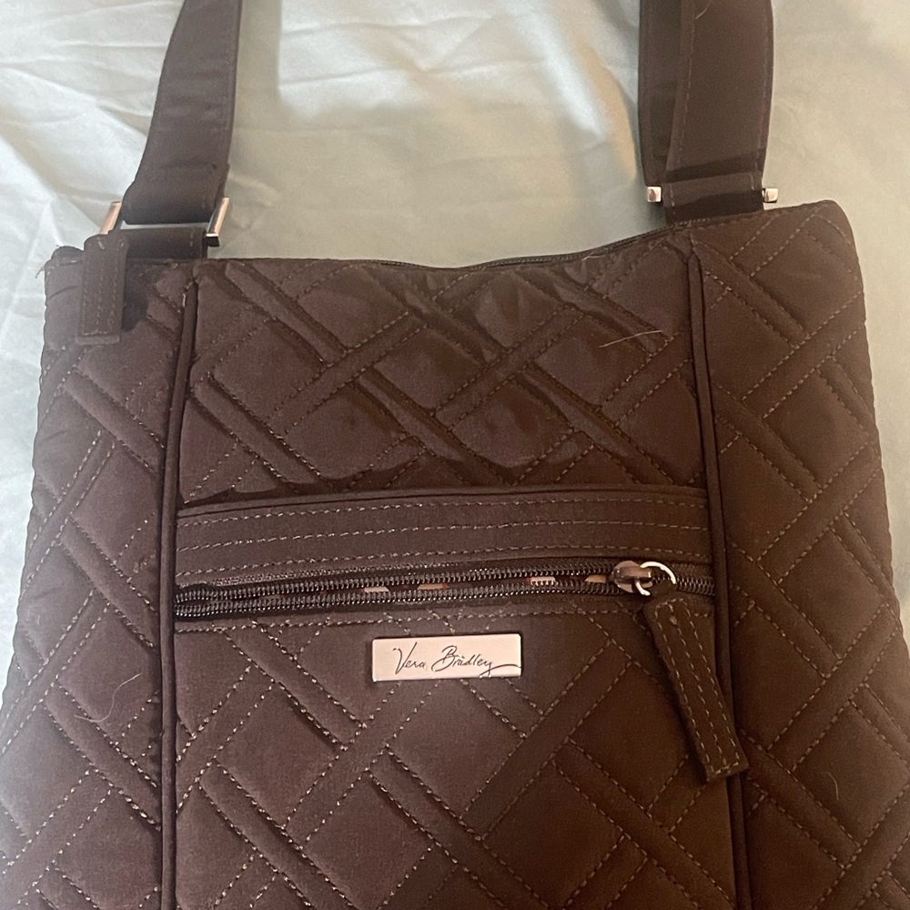 Vera Bradley Dark Brown Quilted Shoulder Bag